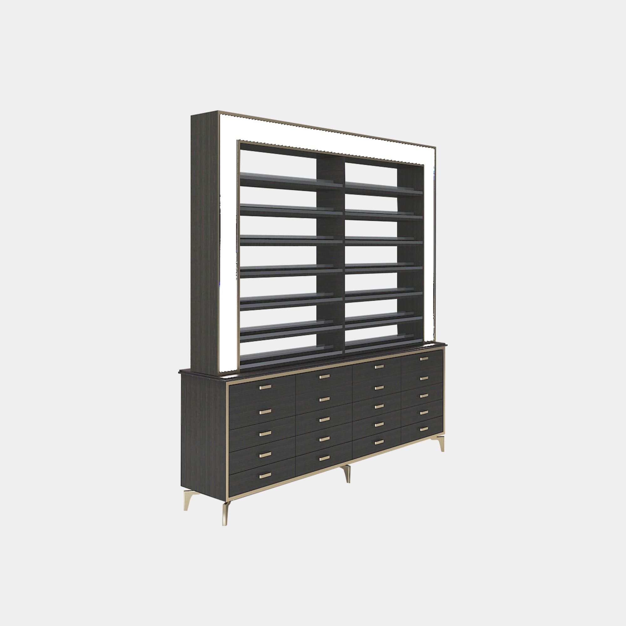 VK B Polish Powder Rack w. Polish Powder Cabinet 2 Side - 78" - New Star Spa &amp; Furniture Corp.