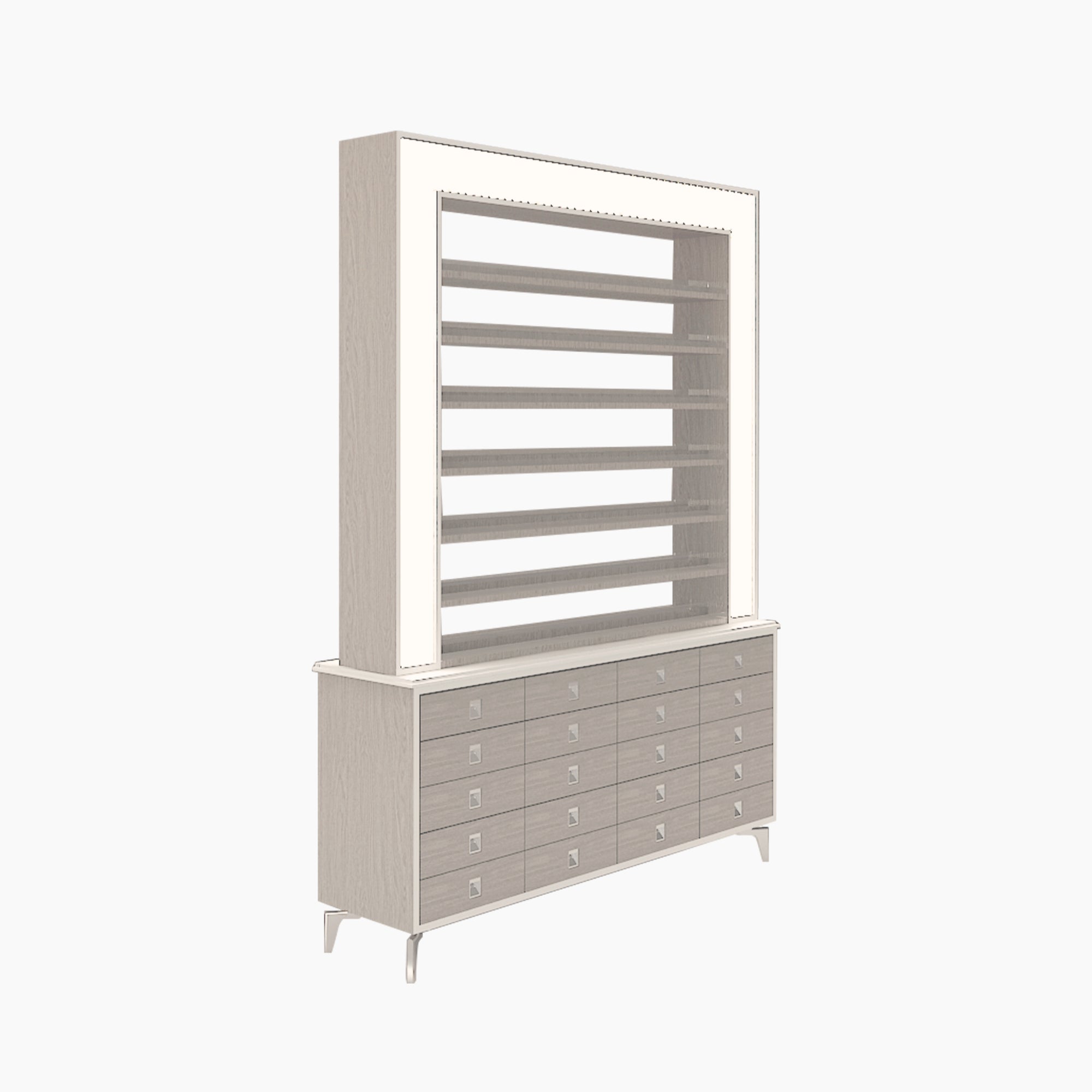 VK B Polish Powder Rack w. Polish Powder Cabinet 2 Side - 60" - New Star Spa &amp; Furniture Corp.