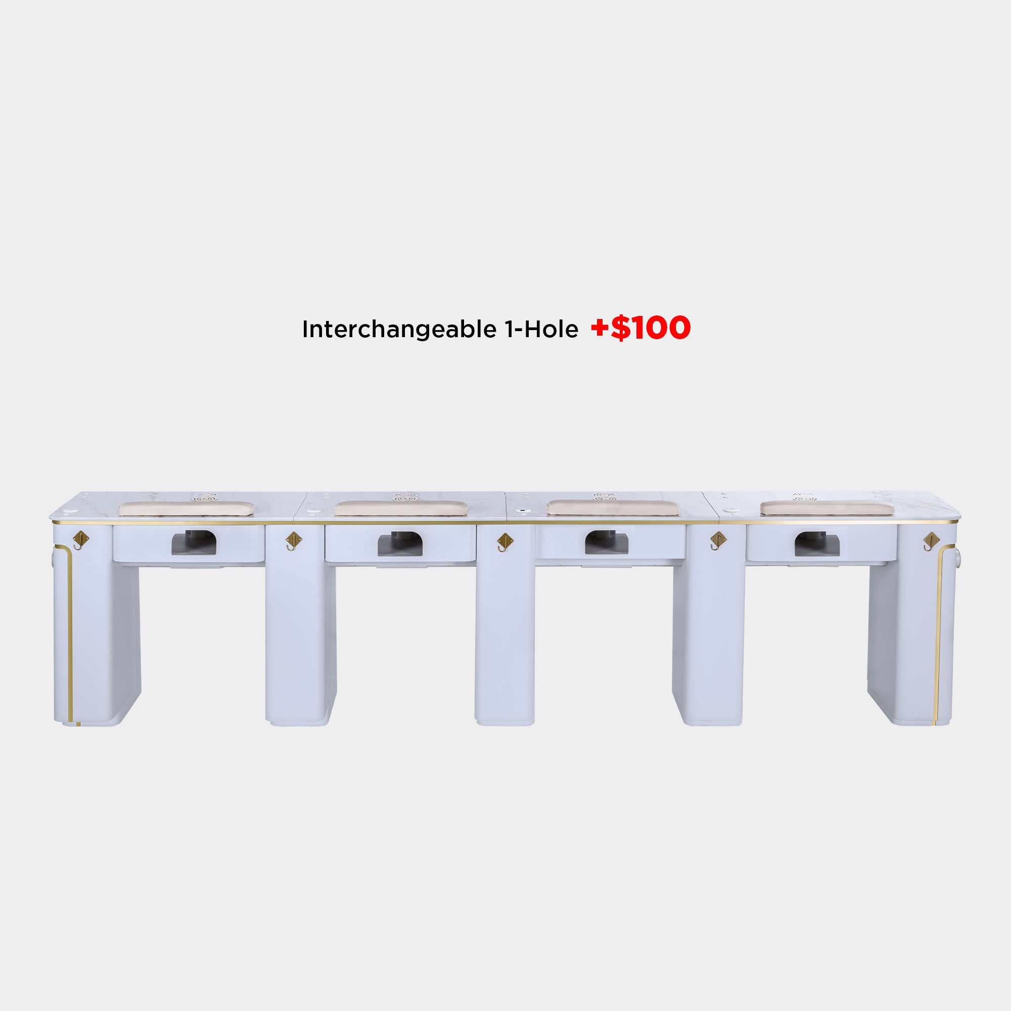SP Quadruple Nail Table w/Pipe 131"1/2