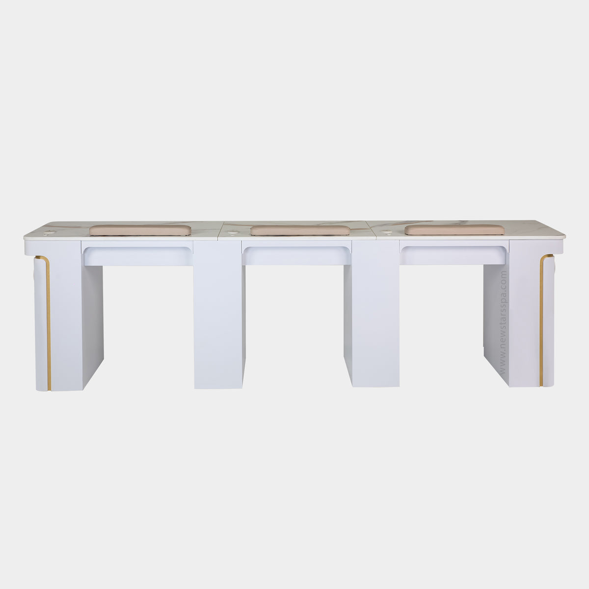 VK Triple Nail Table w/Pipe - New Star Spa & Furniture Corp.