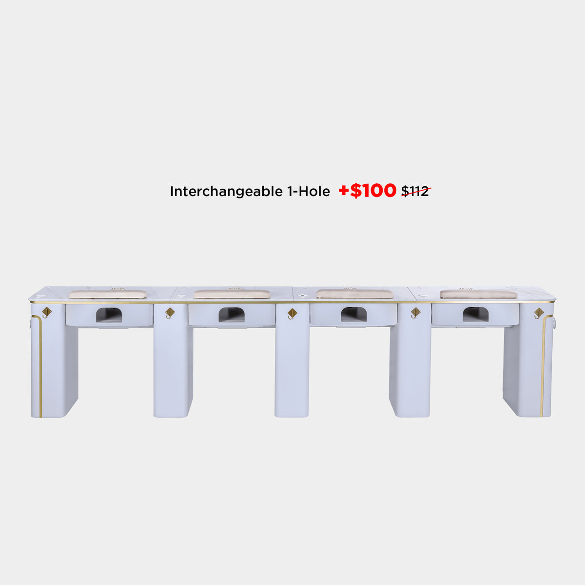 SP Quadruple Nail Table w/Pipe - 131"1/2