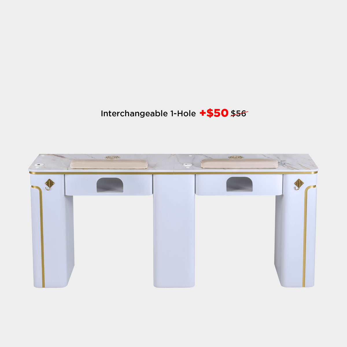 SP Double Nail Table w/Vent - 70"1/2