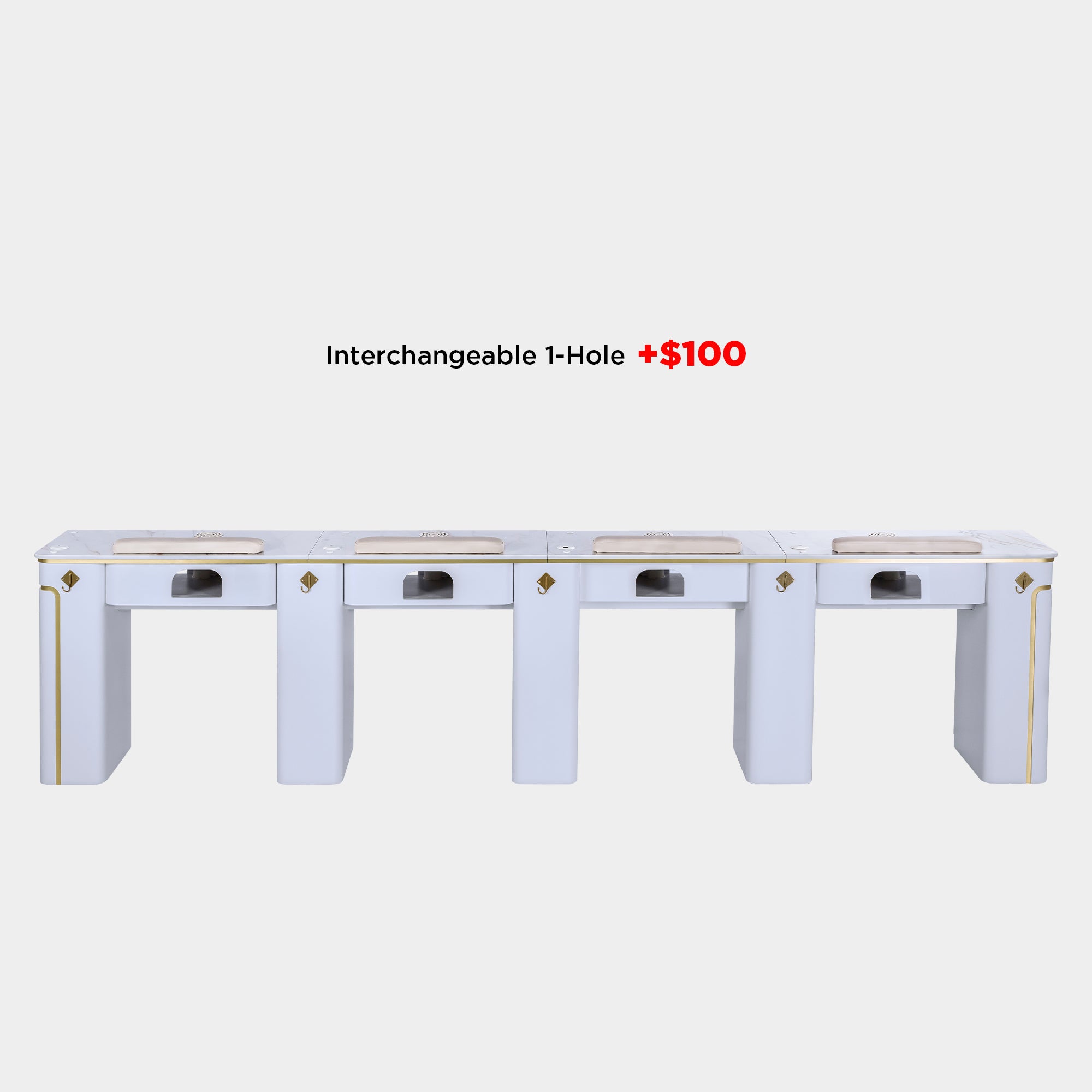 SP Quadruple Nail Table w/Vent 131"1/2