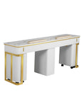 Luna Double Nail Table - Include 3 Cabinet