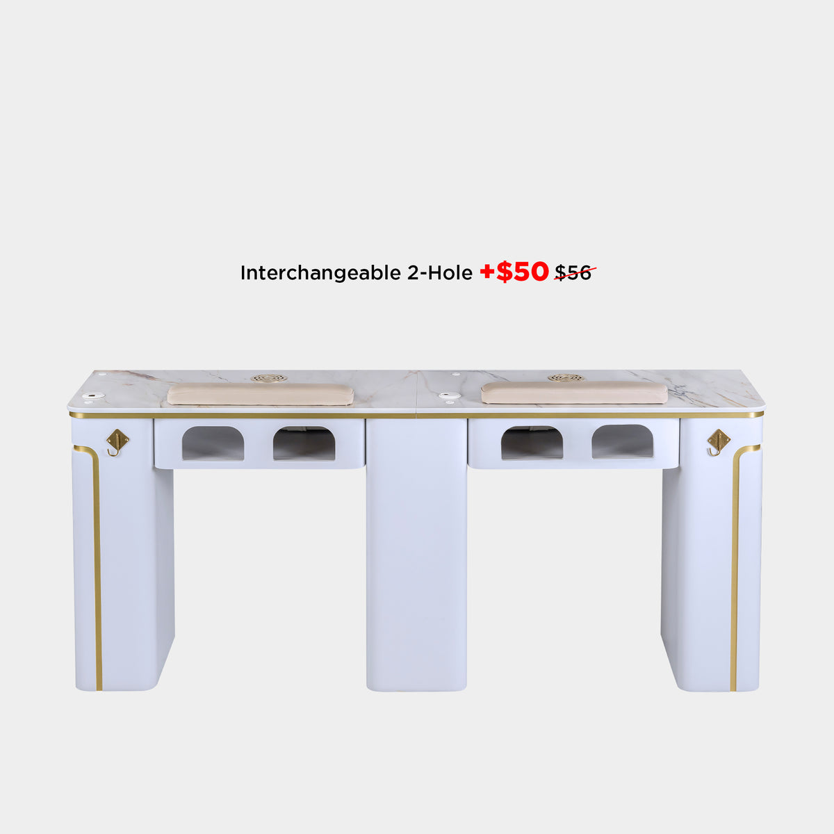 SP Double Nail Table w/Vent - 70"1/2