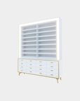K 1-Sided 2-in-1 Rack w/Cabinet w/Frame Lightbox - 68" - New Star Spa & Furniture Corp.