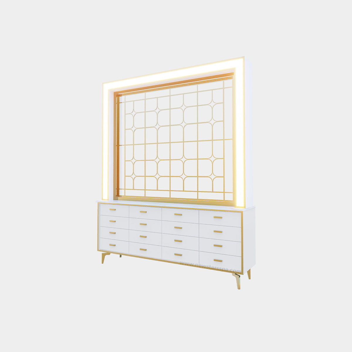 K 2-in-1 Cabinet w/Inox Divider w/Frame Lightbox - 68" - New Star Spa &amp; Furniture Corp.