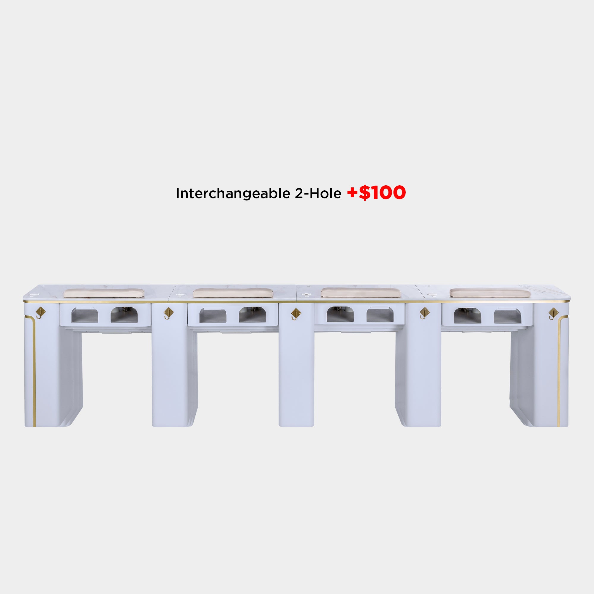 SP Quadruple Nail Table w/Pipe 131"1/2