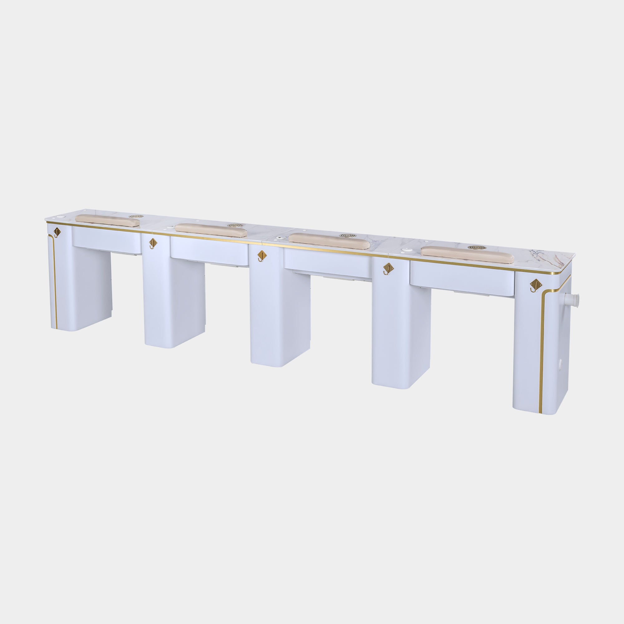 SP Quadruple Nail Table w/Pipe 131"1/2