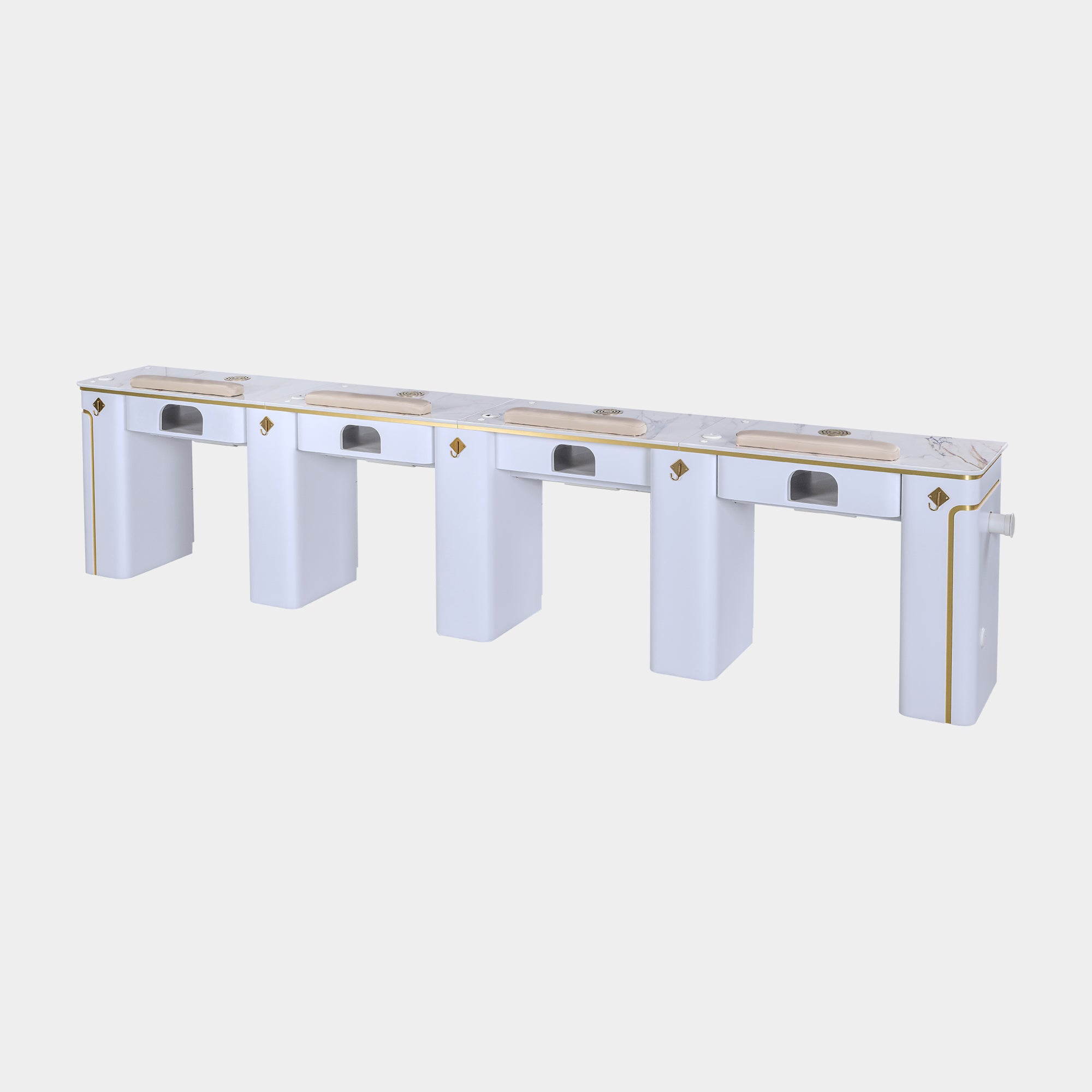 SP Quadruple Nail Table w/Pipe 131"1/2