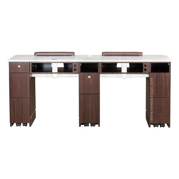 YC Double Nail Table w/Pipe - 71"3/4 - New Star Spa & Furniture Corp.