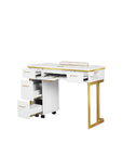 Luna Nail Table - w. Pipe- Include 1 Cabinet