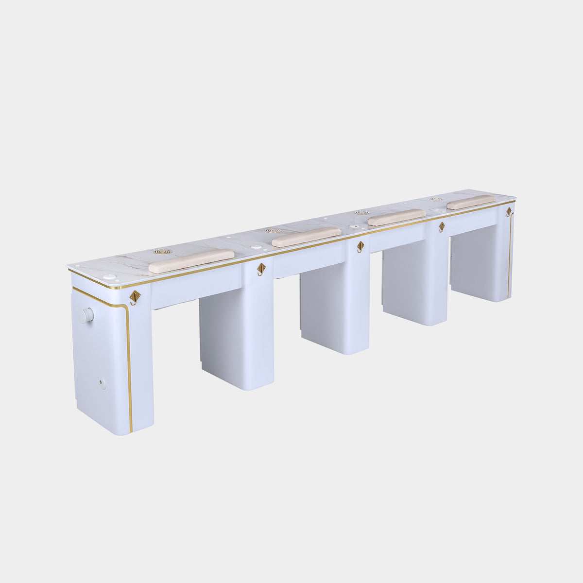 SP Quadruple Nail Table w/Pipe - 131"1/2