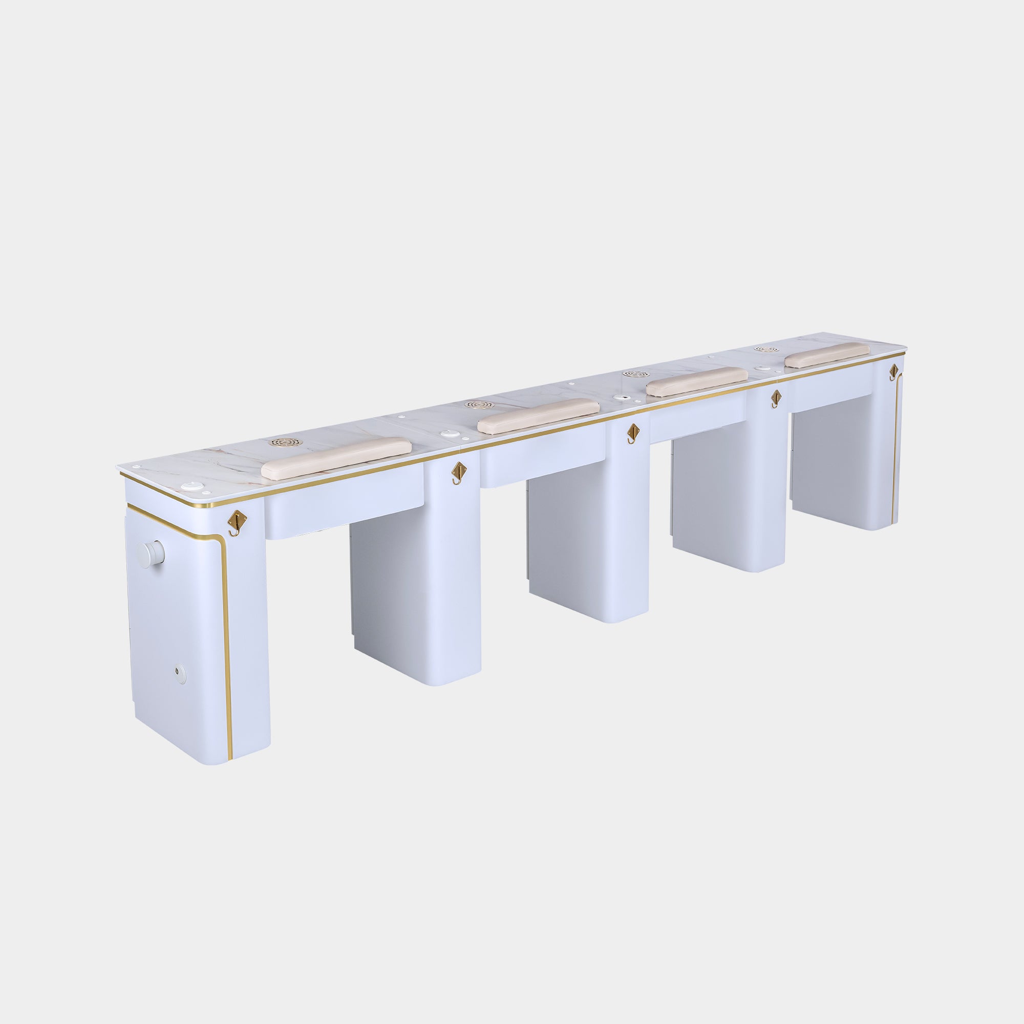 SP Quadruple Nail Table w/Pipe 131"1/2