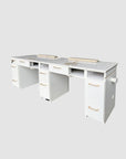 VK Double Basic Nail Table w/Pipe 70"1/2 - New Star Spa & Furniture Corp.