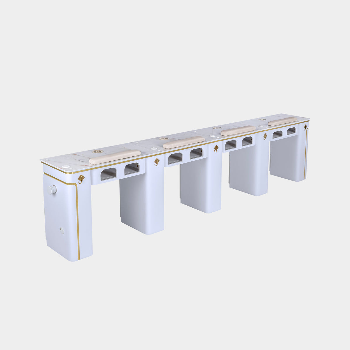 SP Quadruple Nail Table w/Pipe - 131"1/2