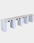 SP Quadruple Nail Table w/Pipe - 131"1/2