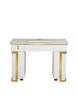 Luna Nail Table - w. Pipe-  Include 2 Cabinet