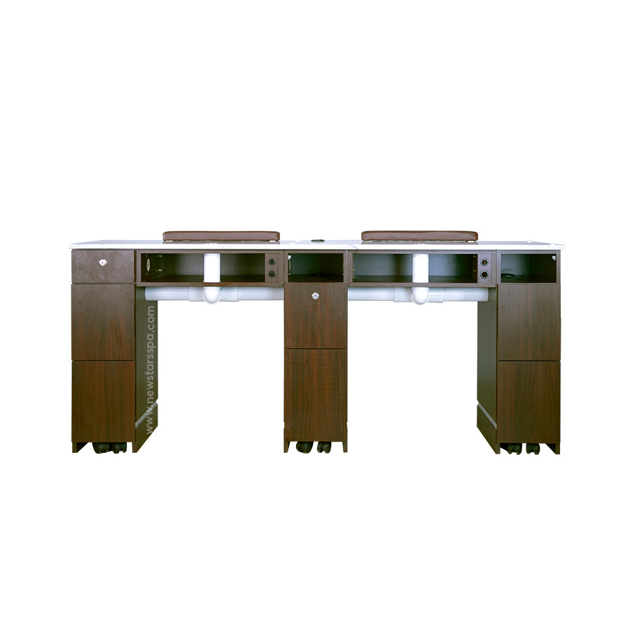 YC Double Nail Table w/Pipe - 71"3/4 - New Star Spa & Furniture Corp.