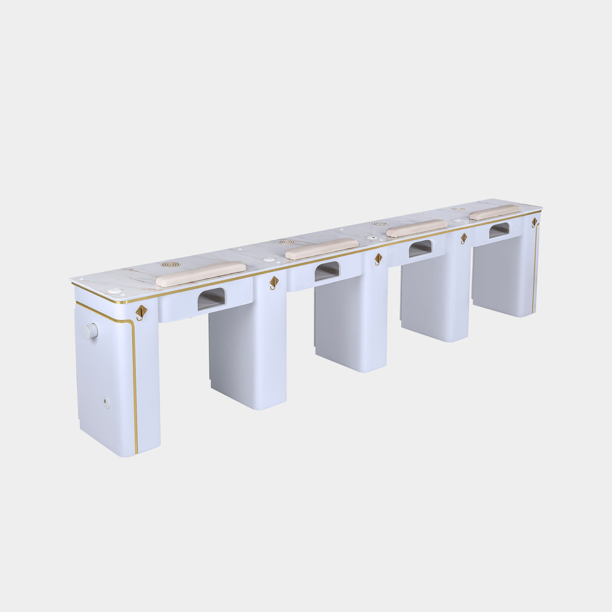 SP Quadruple Nail Table w/Pipe - 131"1/2