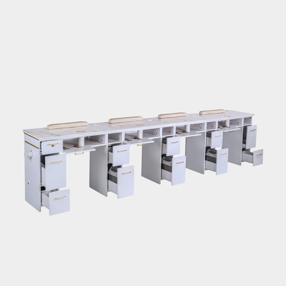 SP Quadruple Nail Table w/Pipe - 131"1/2