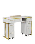 Luna Nail Table - Include 2 Cabinet