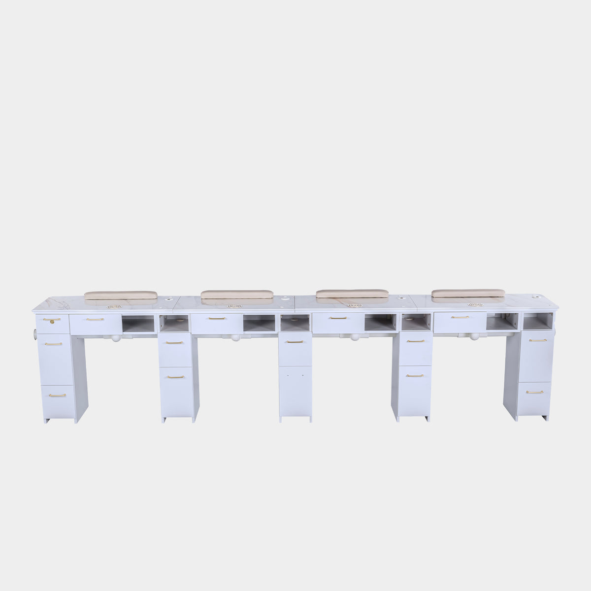 SP Quadruple Nail Table w/Pipe - 131"1/2