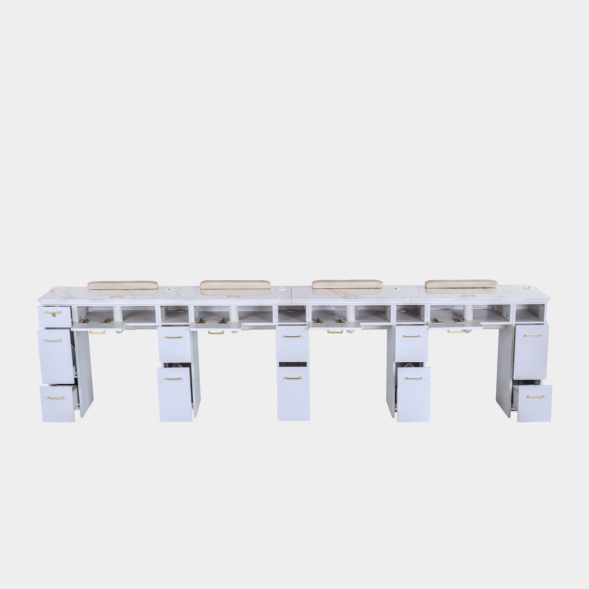 SP Quadruple Nail Table w/Pipe - 131"1/2