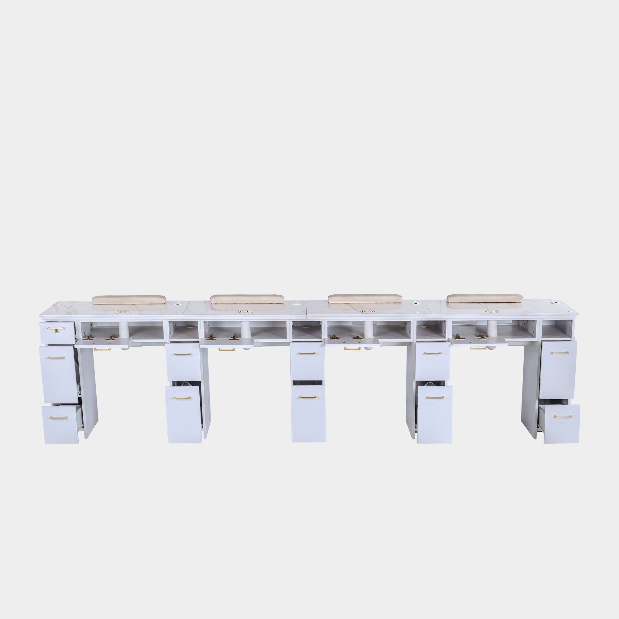 SP Quadruple Nail Table w/Pipe 131"1/2