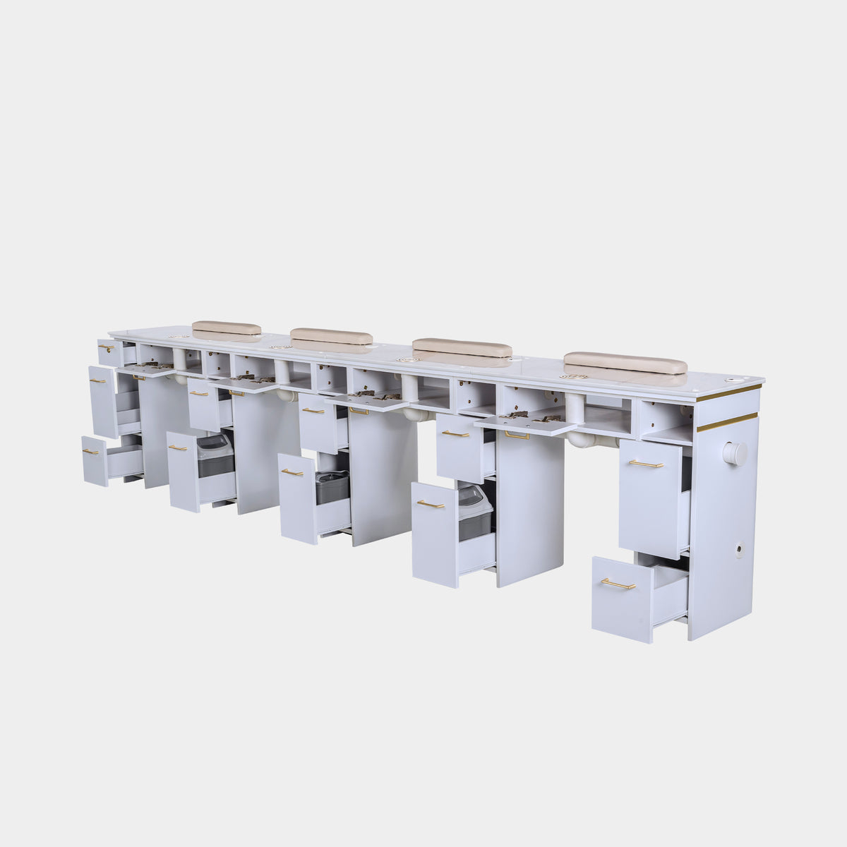 SP Quadruple Nail Table w/Pipe - 131"1/2