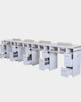 SP Quadruple Nail Table w/Pipe - 131"1/2