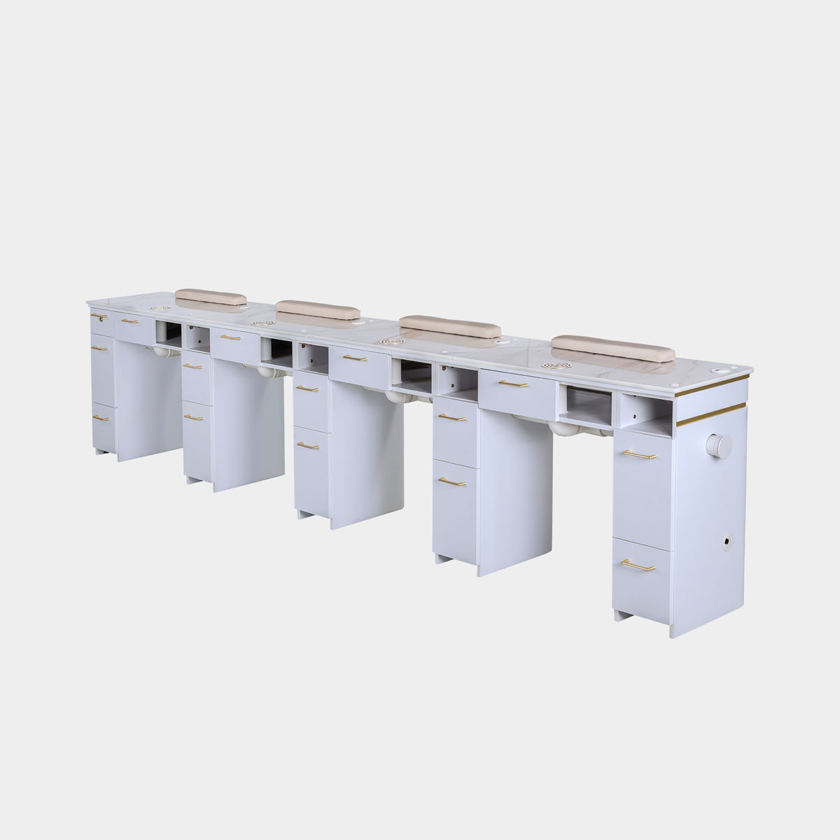 SP Quadruple Nail Table w/Pipe - 131"1/2