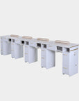 SP Quadruple Nail Table w/Pipe - 131"1/2