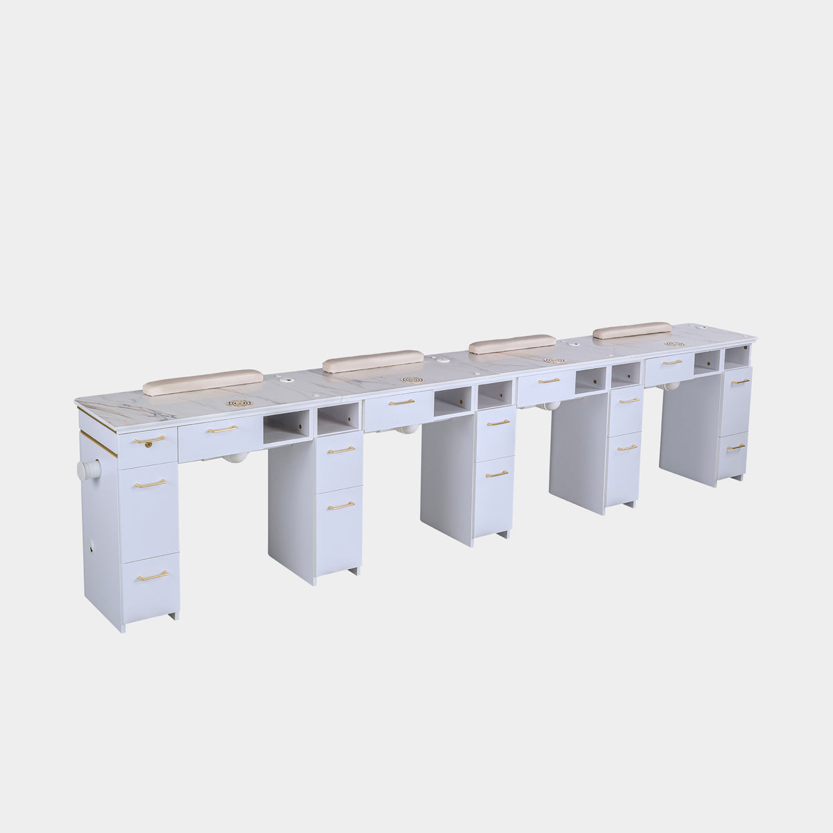 SP Quadruple Nail Table w/Pipe - 131"1/2