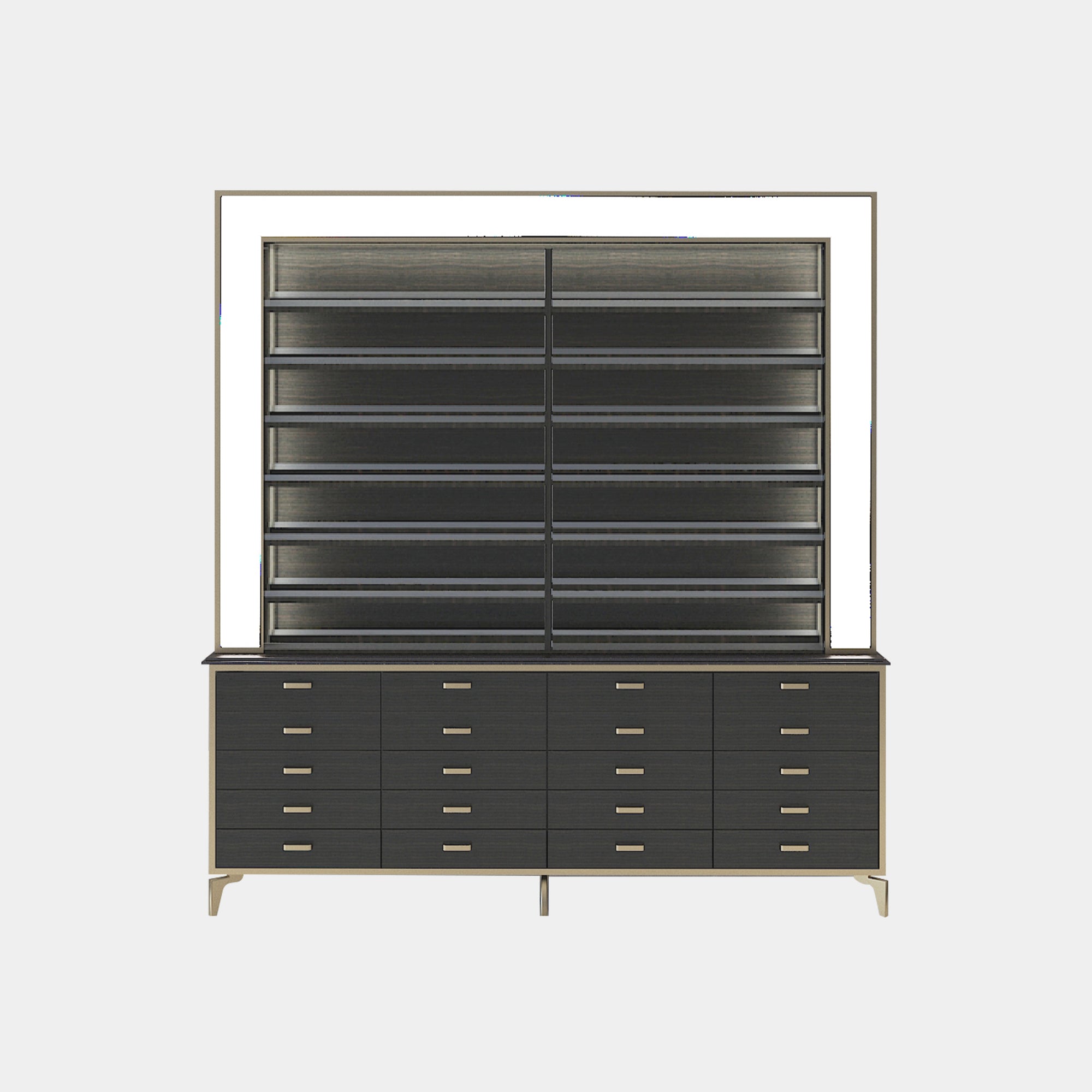 VK B Polish Powder Rack w. Polish Powder Cabinet 1 Side - 78" - New Star Spa &amp; Furniture Corp.