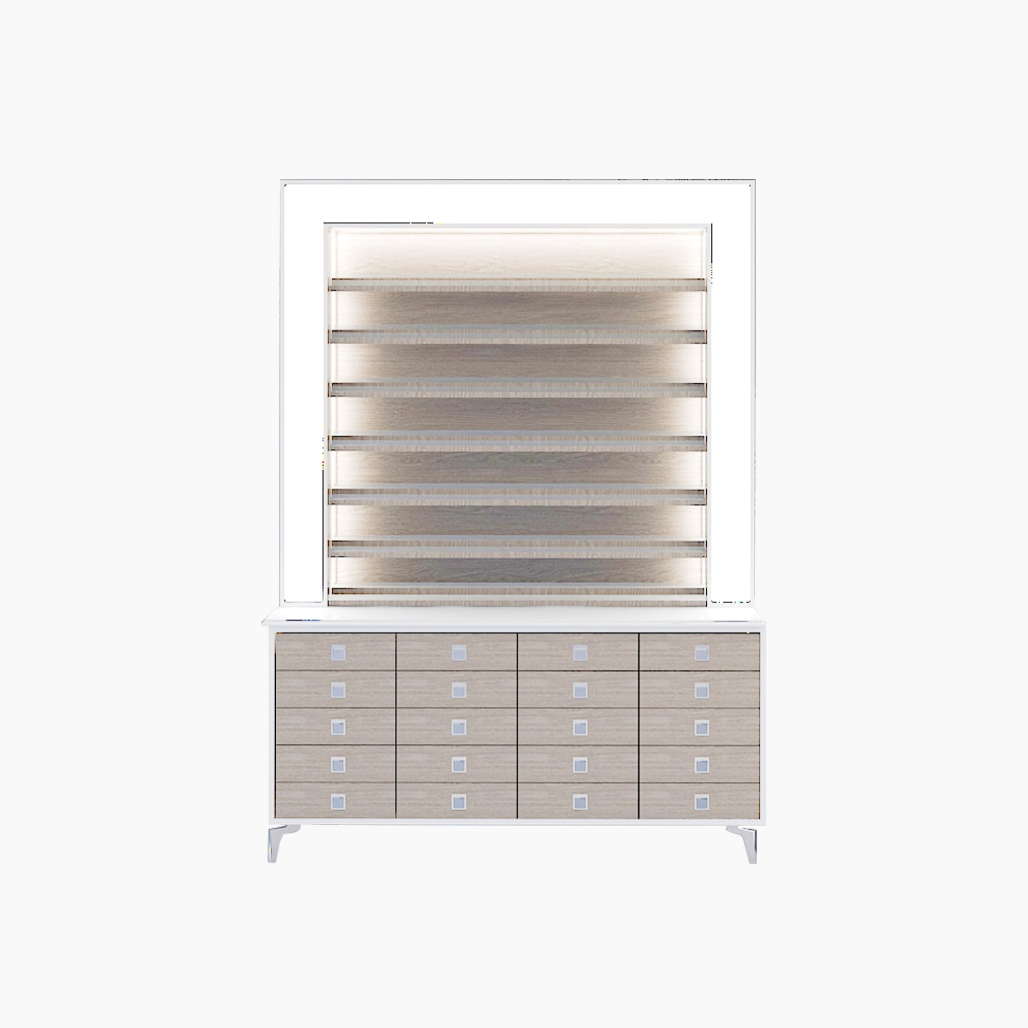 VK B 1-Sided Polish Powder Rack w/Cabinet w/ Frame Lightbox- 60