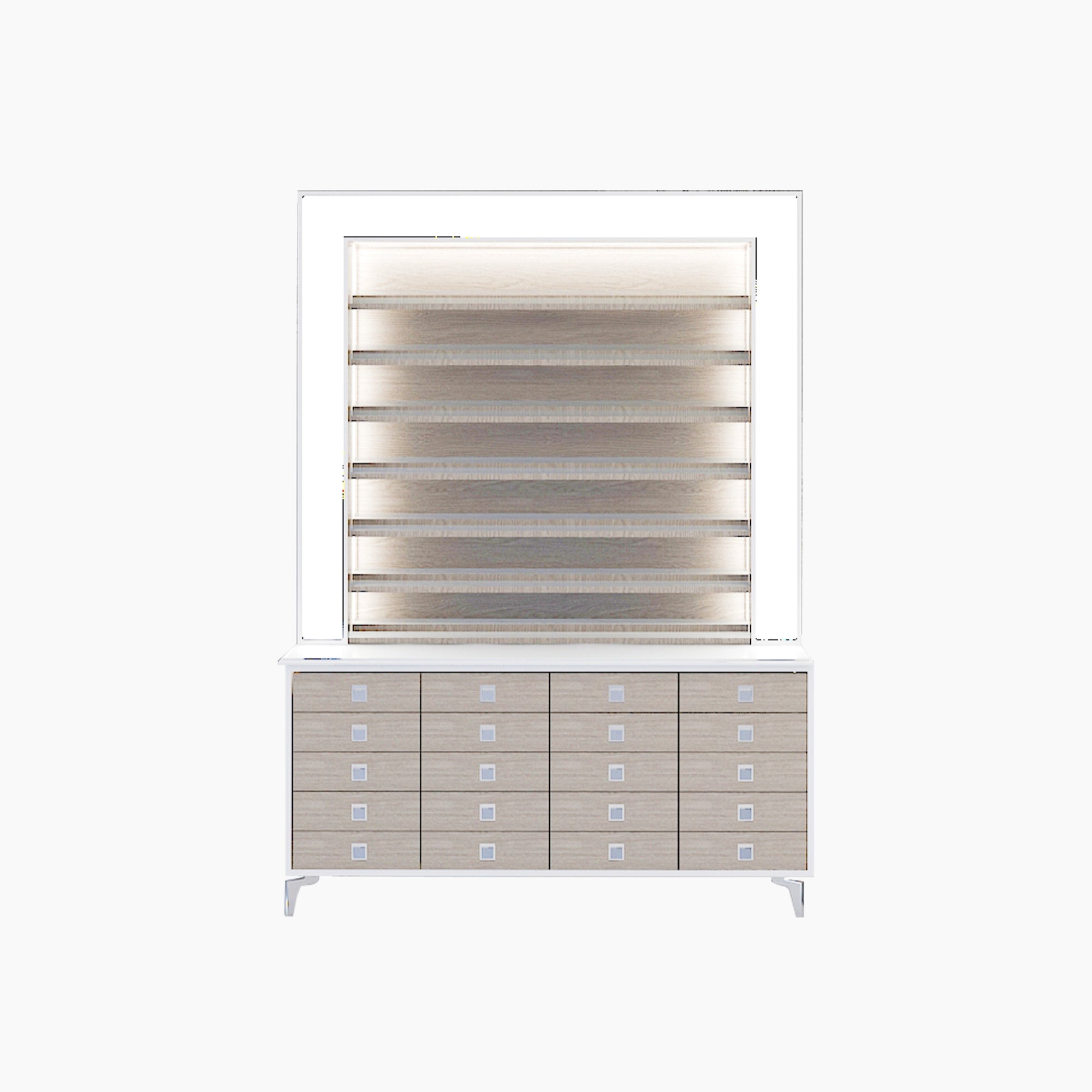 VK B Polish Powder Rack w. Polish Powder Cabinet 1 Side - 60" - New Star Spa &amp; Furniture Corp.