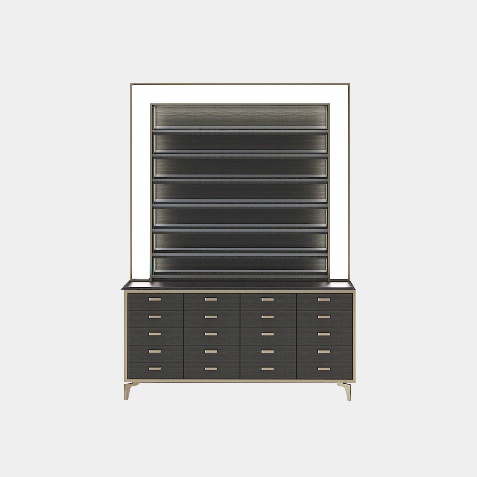 VK B Polish Powder Rack w. Polish Powder Cabinet 1 Side - 60" - New Star Spa &amp; Furniture Corp.