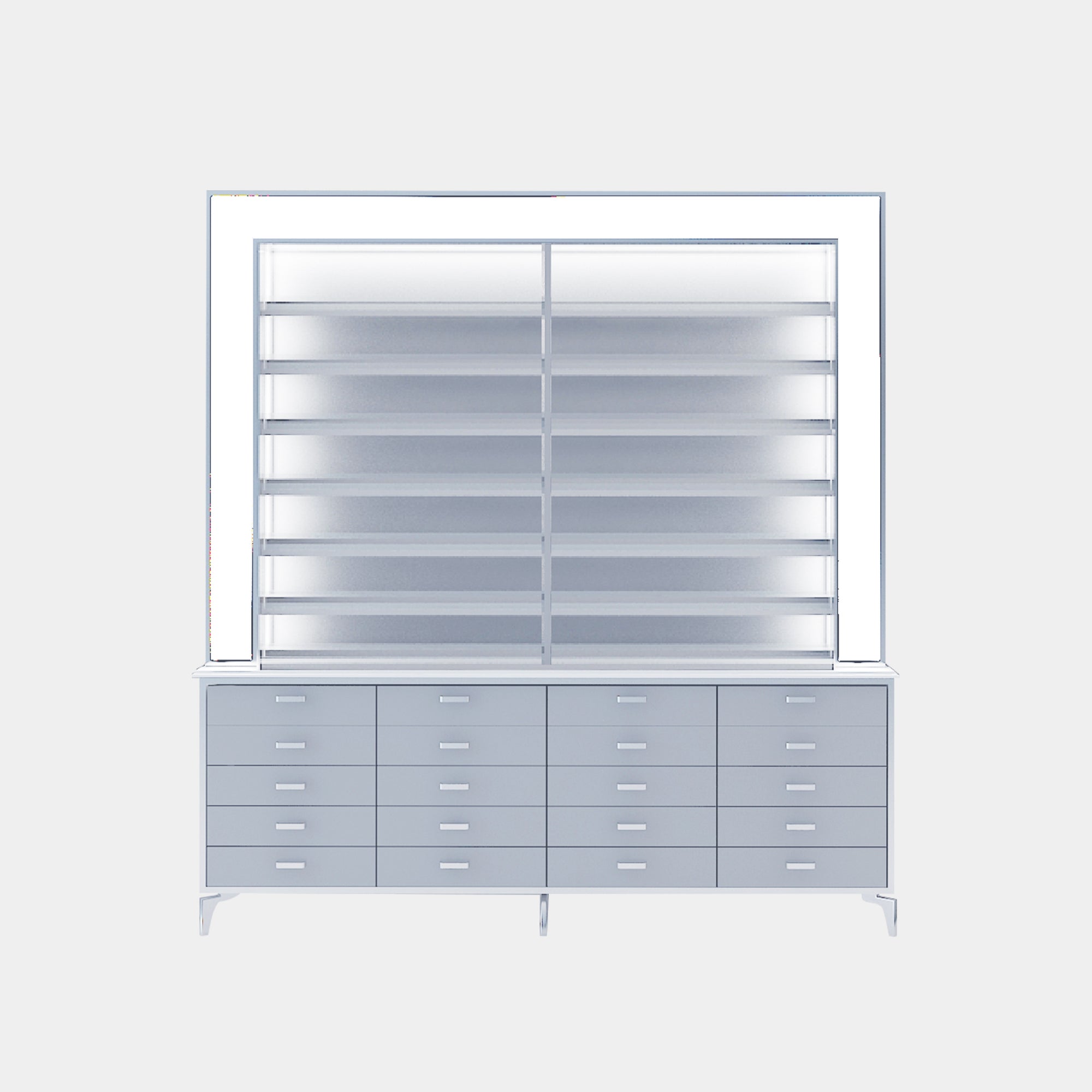 VK B Polish Powder Rack w. Polish Powder Cabinet 1 Side - 78" - New Star Spa & Furniture Corp.