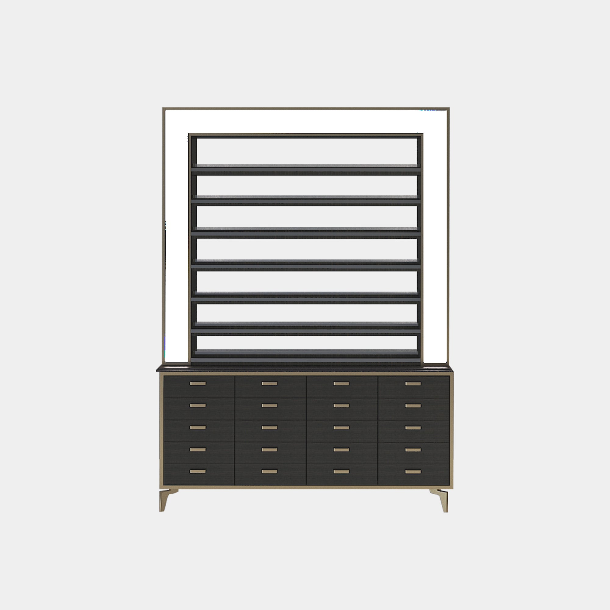VK B Polish Powder Rack w. Polish Powder Cabinet 2 Side - 60" - New Star Spa &amp; Furniture Corp.