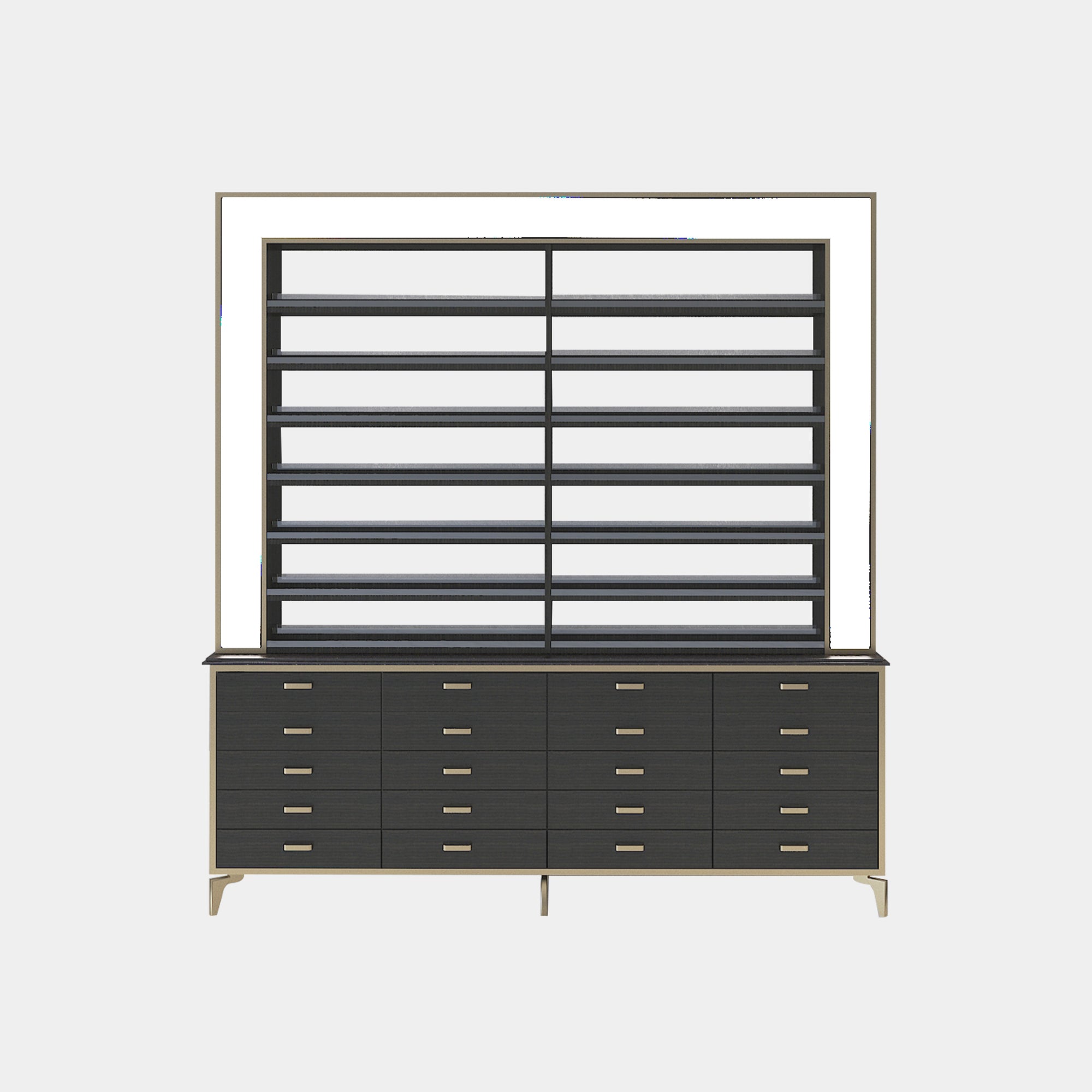 VK B Polish Powder Rack w. Polish Powder Cabinet 2 Side - 78" - New Star Spa &amp; Furniture Corp.