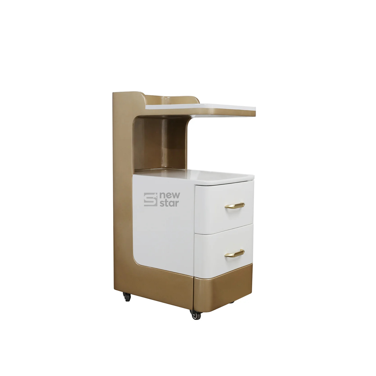 C2-Pedicart Fiberglass (White/Gold) - New Star Spa & Furniture Corp.