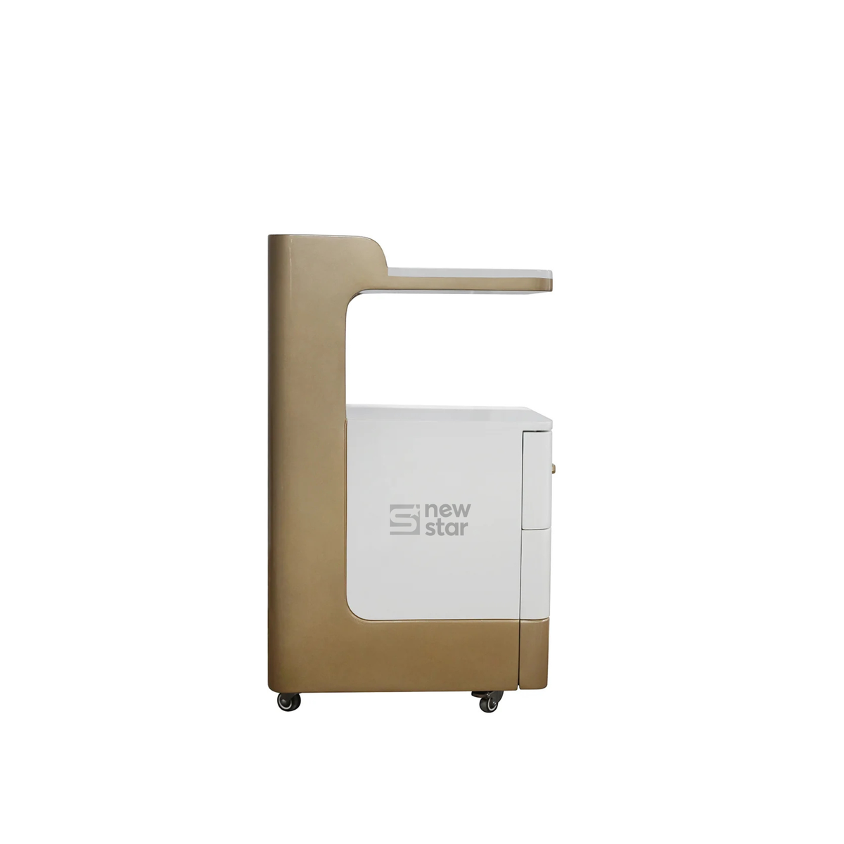 C2-Pedicart Fiberglass (White/Gold) - New Star Spa & Furniture Corp.