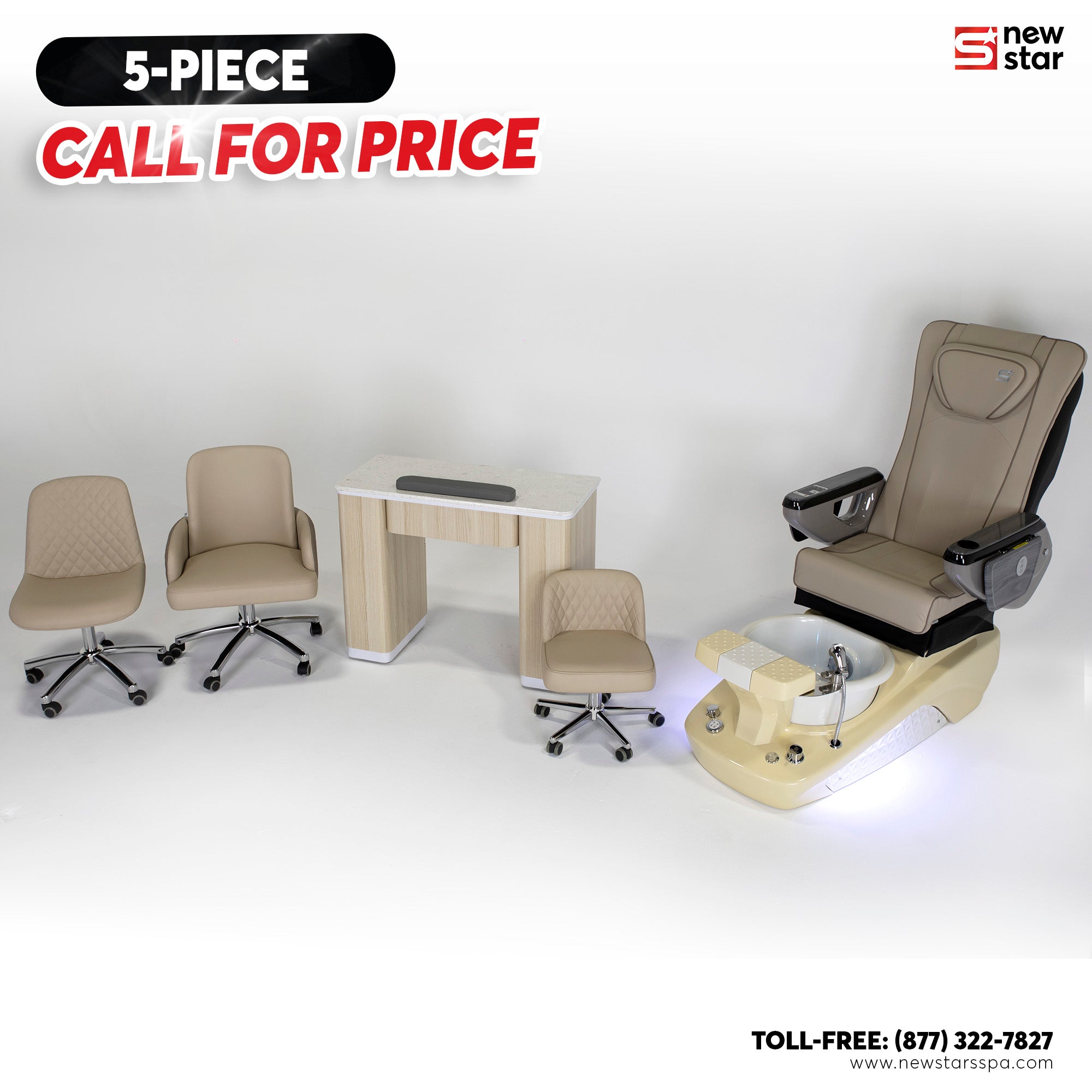 5 - piece Package (Glow Spa) - New Star Salon Furniture