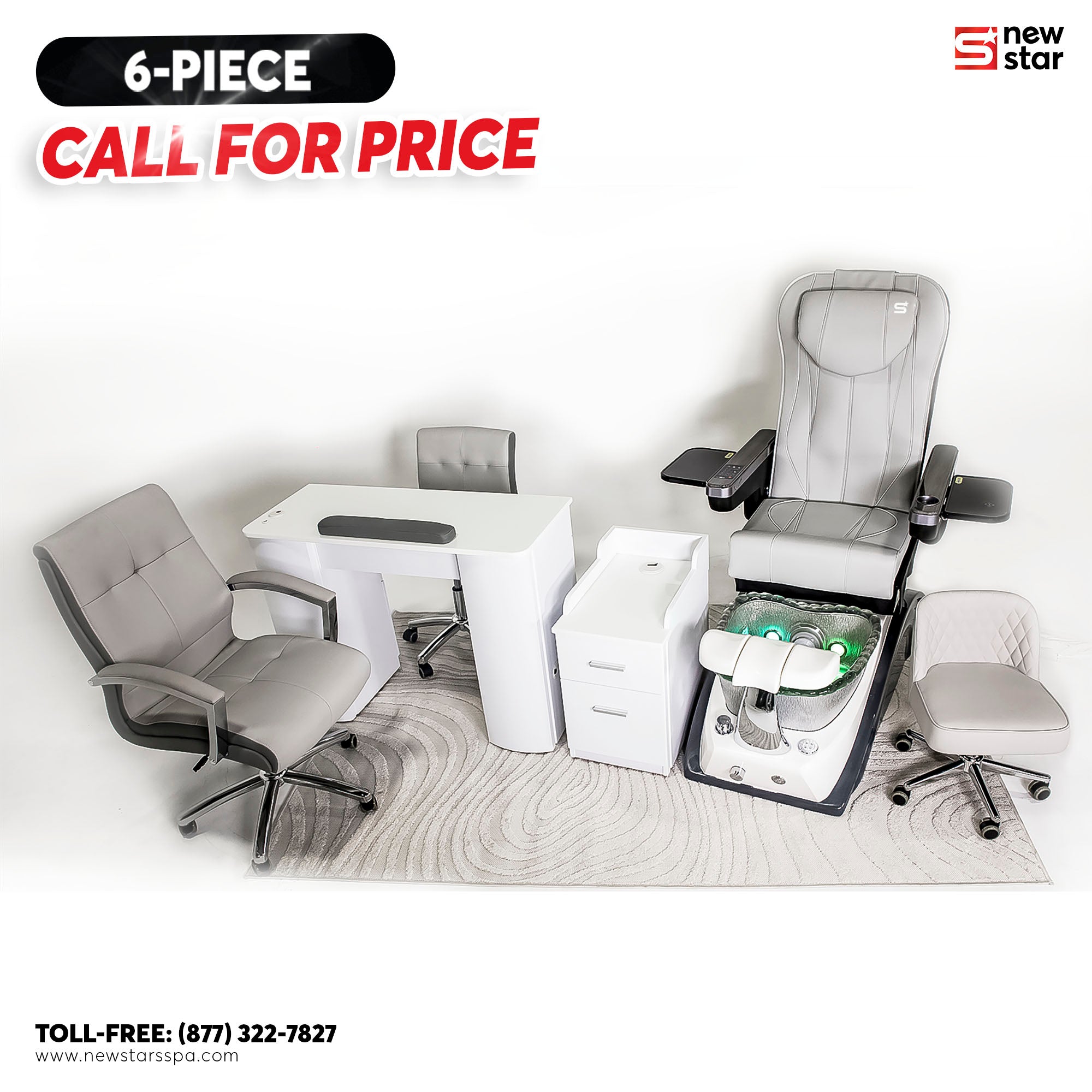 6-piece Package IQ-A3 (V2) - Off White/Gray Tub - New Star Spa &amp; Furniture Corp.