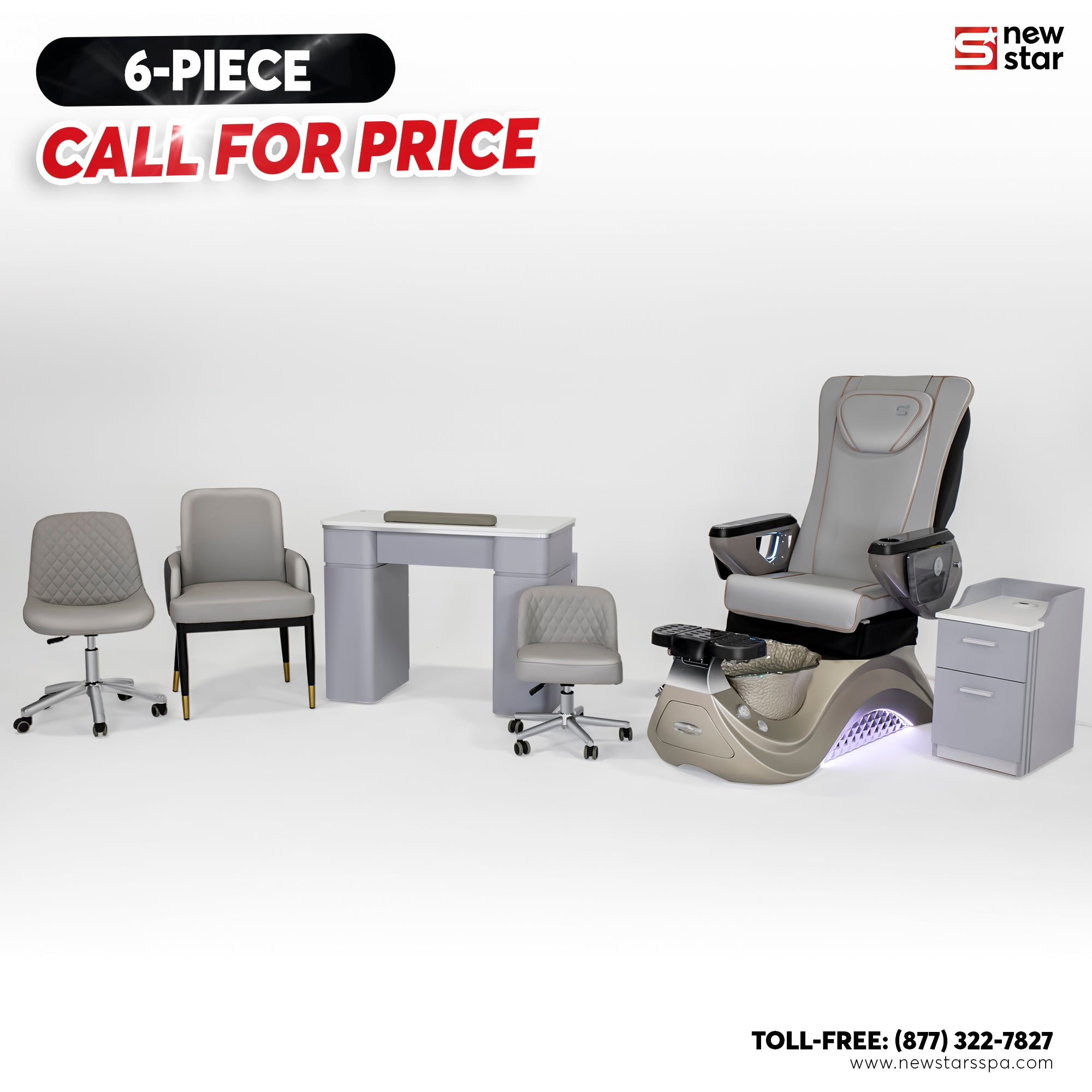 6 - piece Package (Max Spa Gold) - New Star Salon Furniture