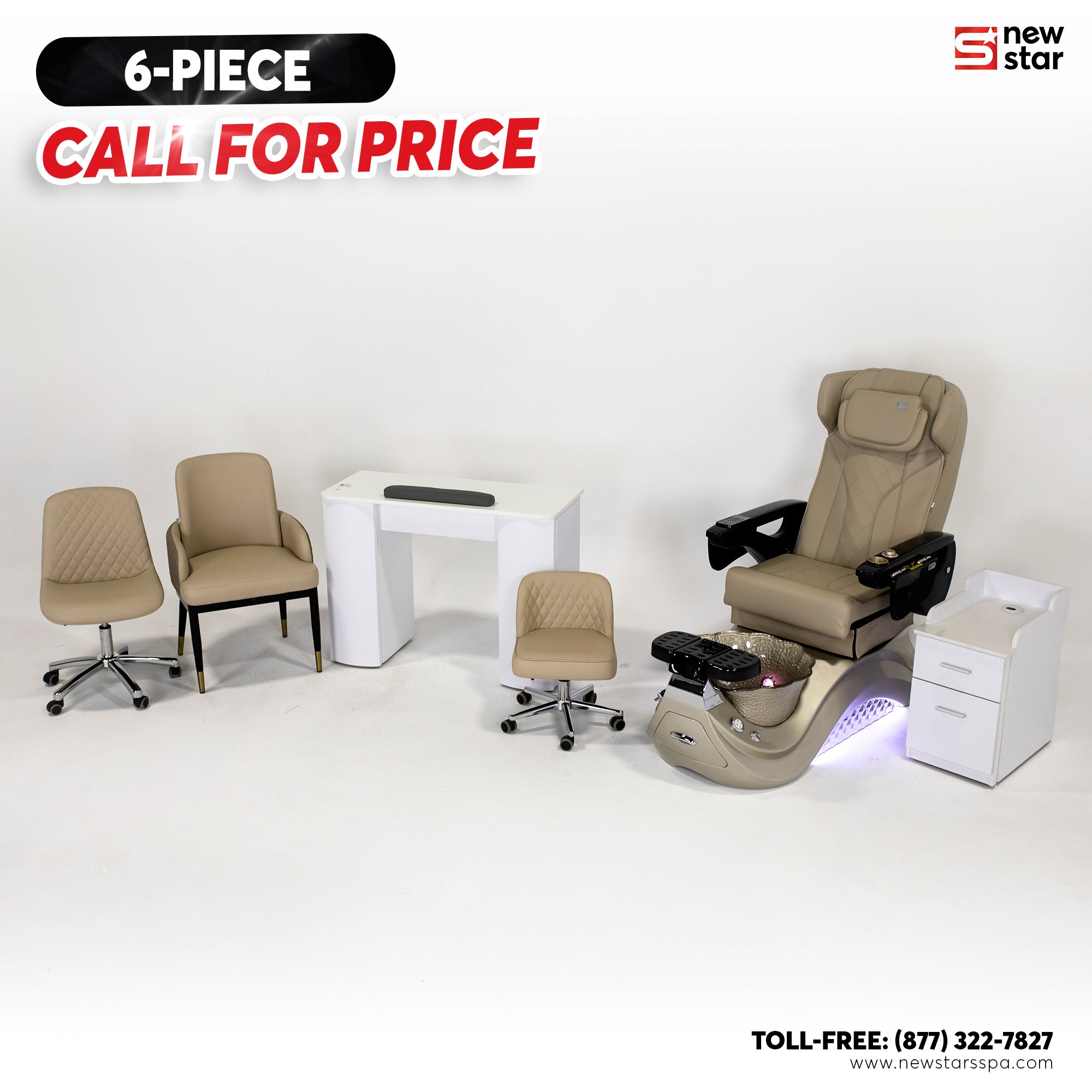 6 - piece Package (Max Spa Gold) - New Star Salon Furniture