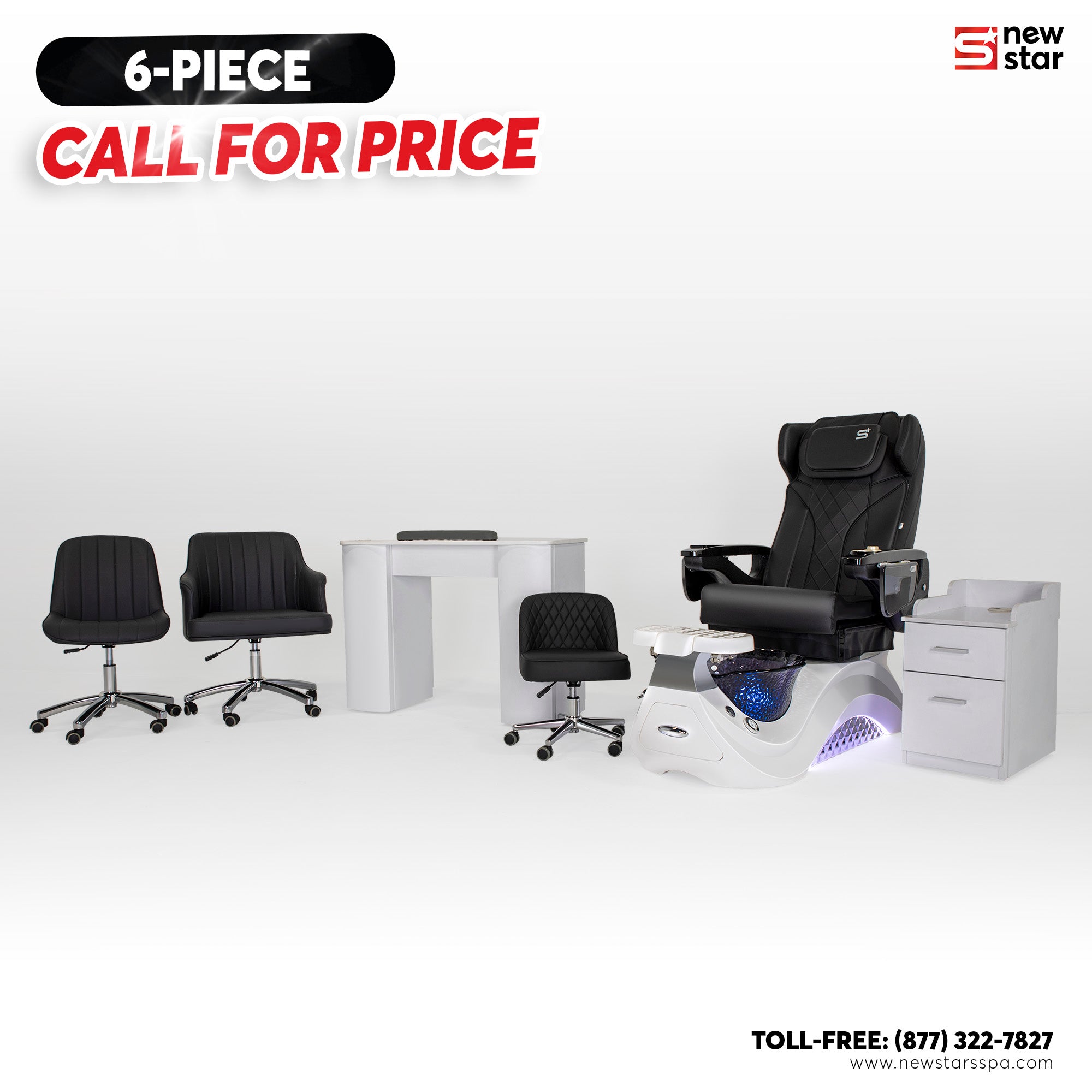 6 - piece Package (Max Spa NS769) - New Star Salon Furniture