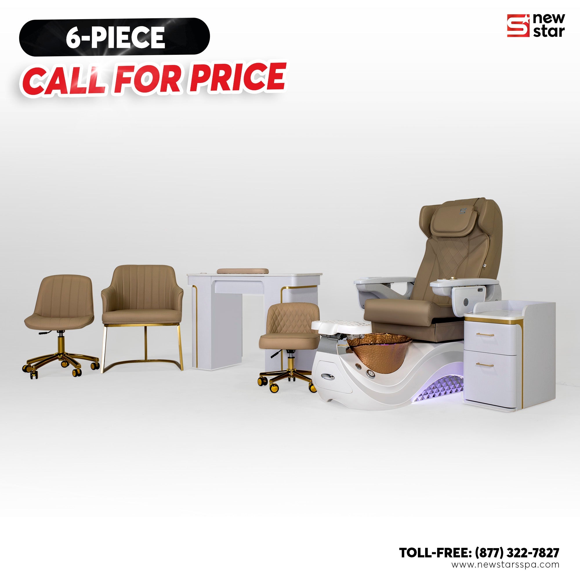 6 - piece Package (Max Spa NS769) - New Star Salon Furniture