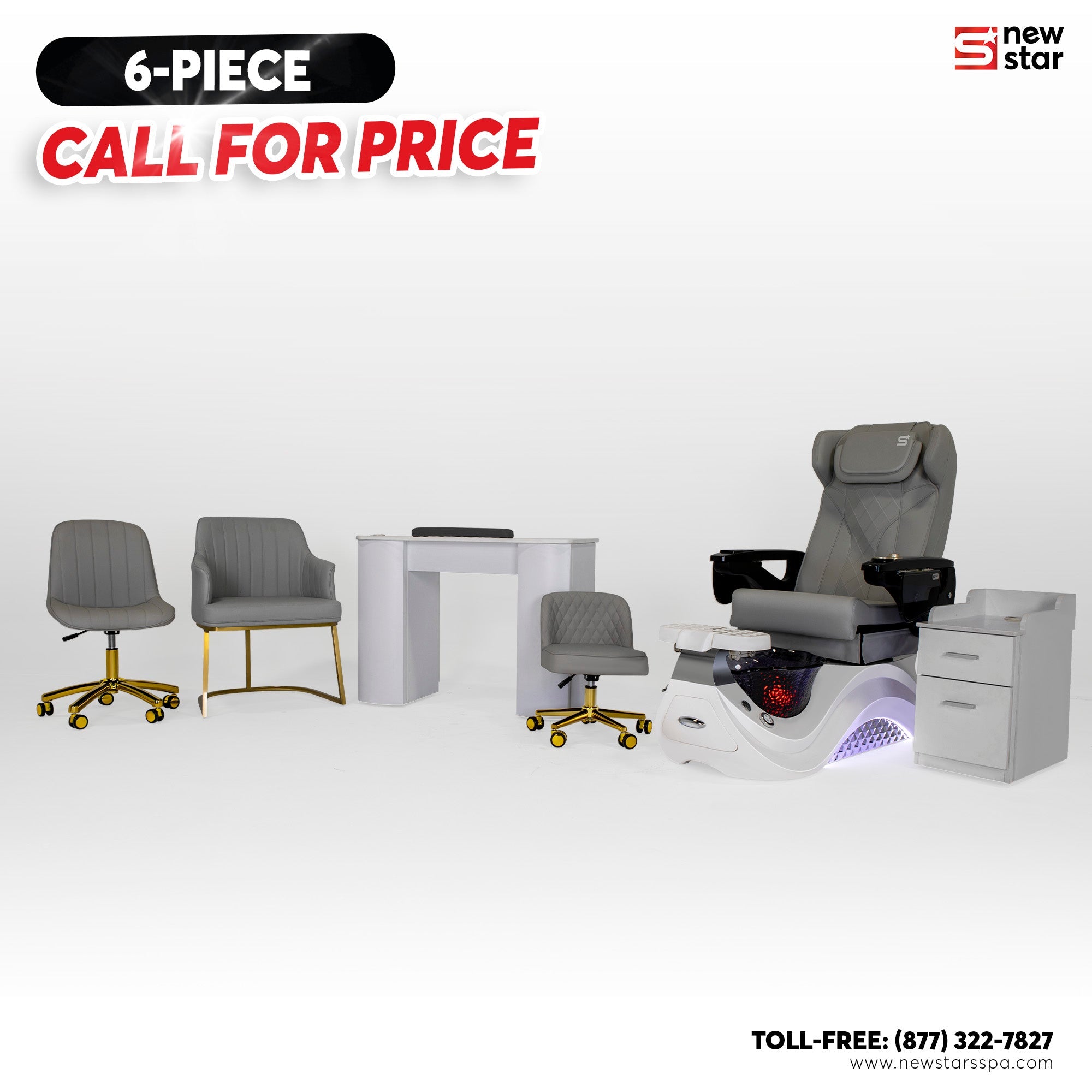 6 - piece Package (Max Spa NS769) - New Star Salon Furniture